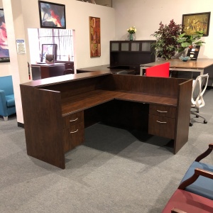preowned l-shape receptionist desk