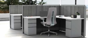 wood vinyl covered office cubicles