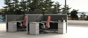 dark grey office cubicles