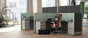 olive colored office cubicles