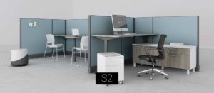 teal office cubicles