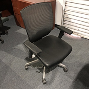 office chair with leather seat and mesh back